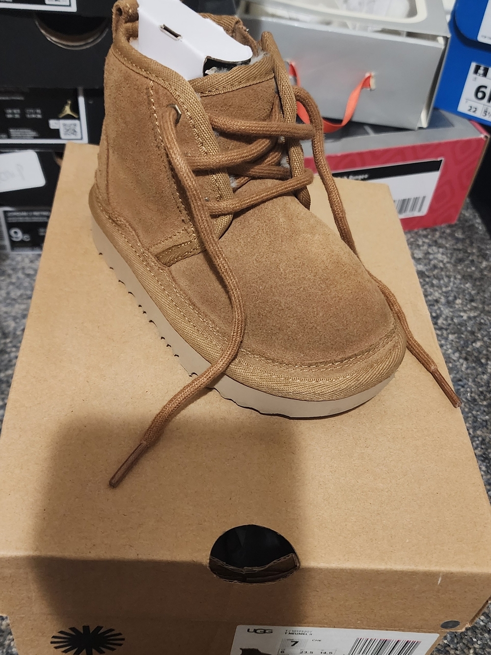 UGG Kids' Brown Suede Lace-Up Boot